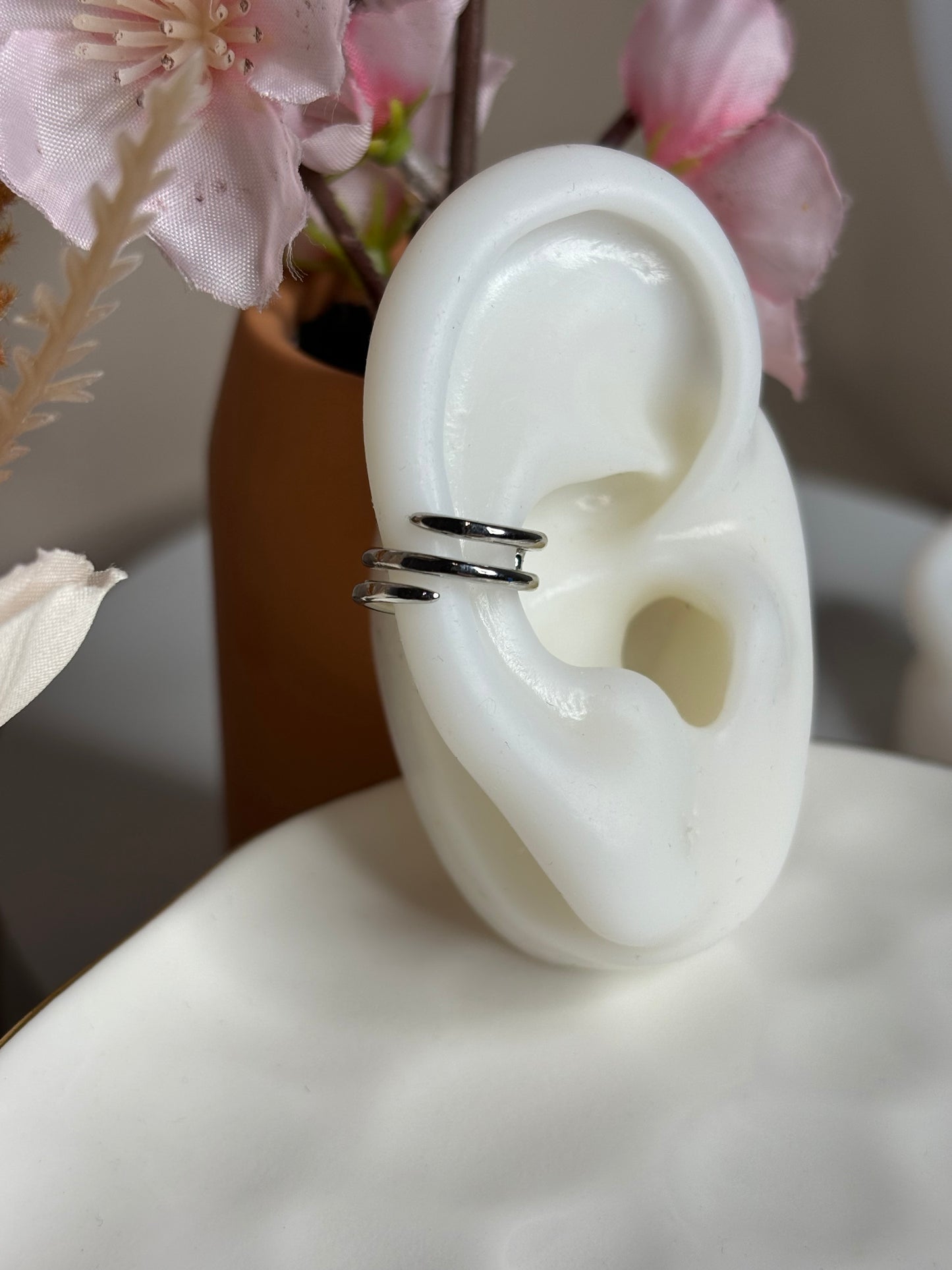 Classy Ear Cuff - 3 lines - Silver - 1 piece