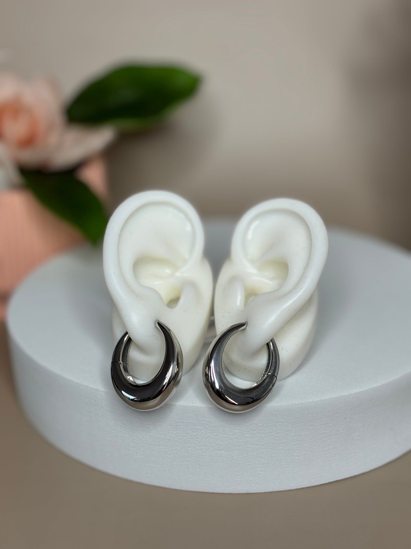 Hollow Earrings - Stainless Steel & 18K Gold Plated - Hoop Style - Gold & Silver