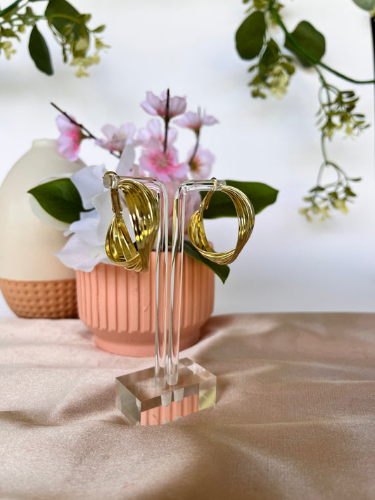 Nadia Earrings - Round Shape - Alloy - Gold