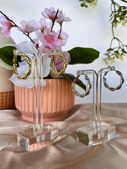 Round Braided Shape Alloy Plating Women'S Earrings