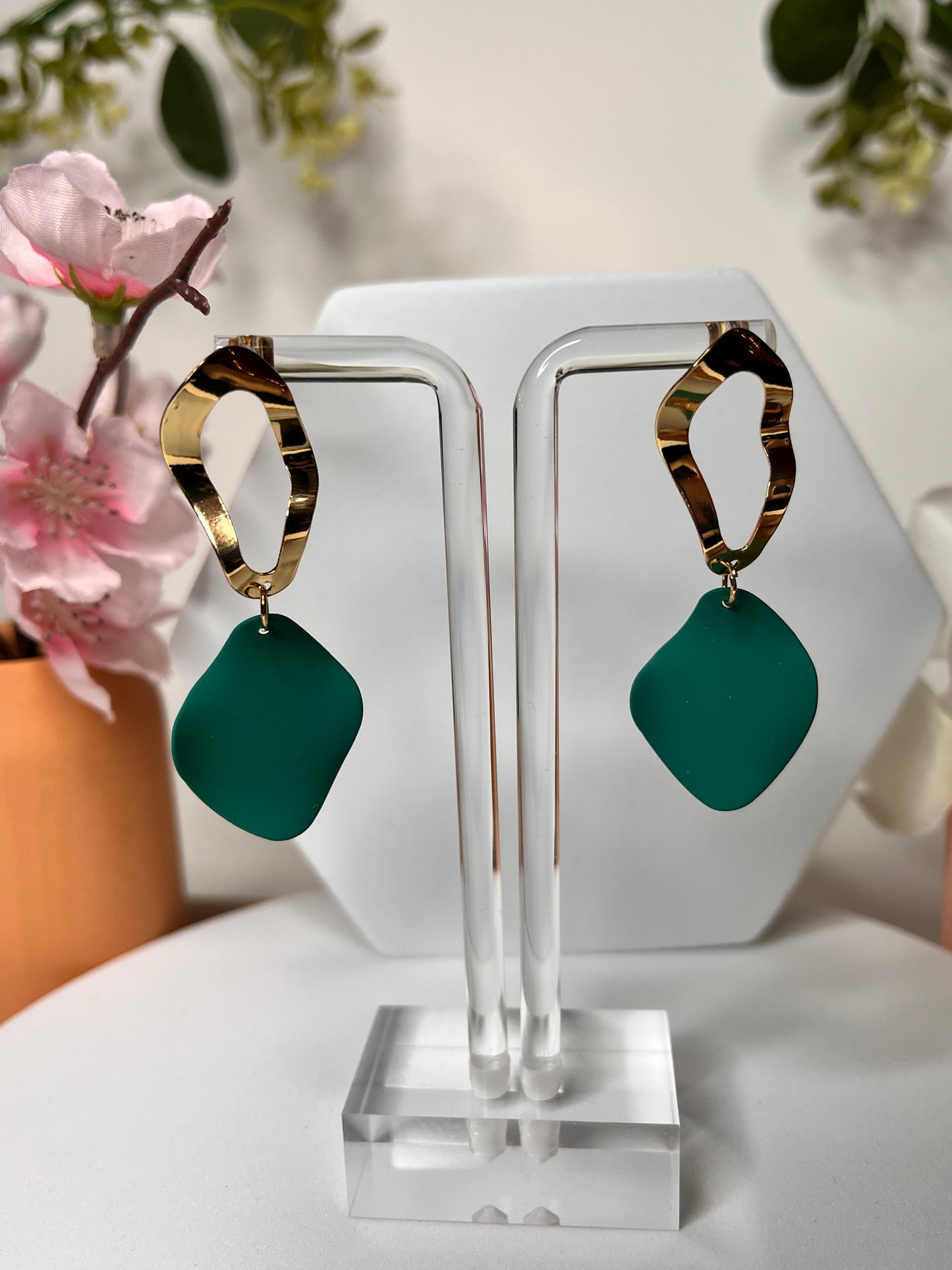 Letty Earrings - Alloy - Drop Style - Gold and Black