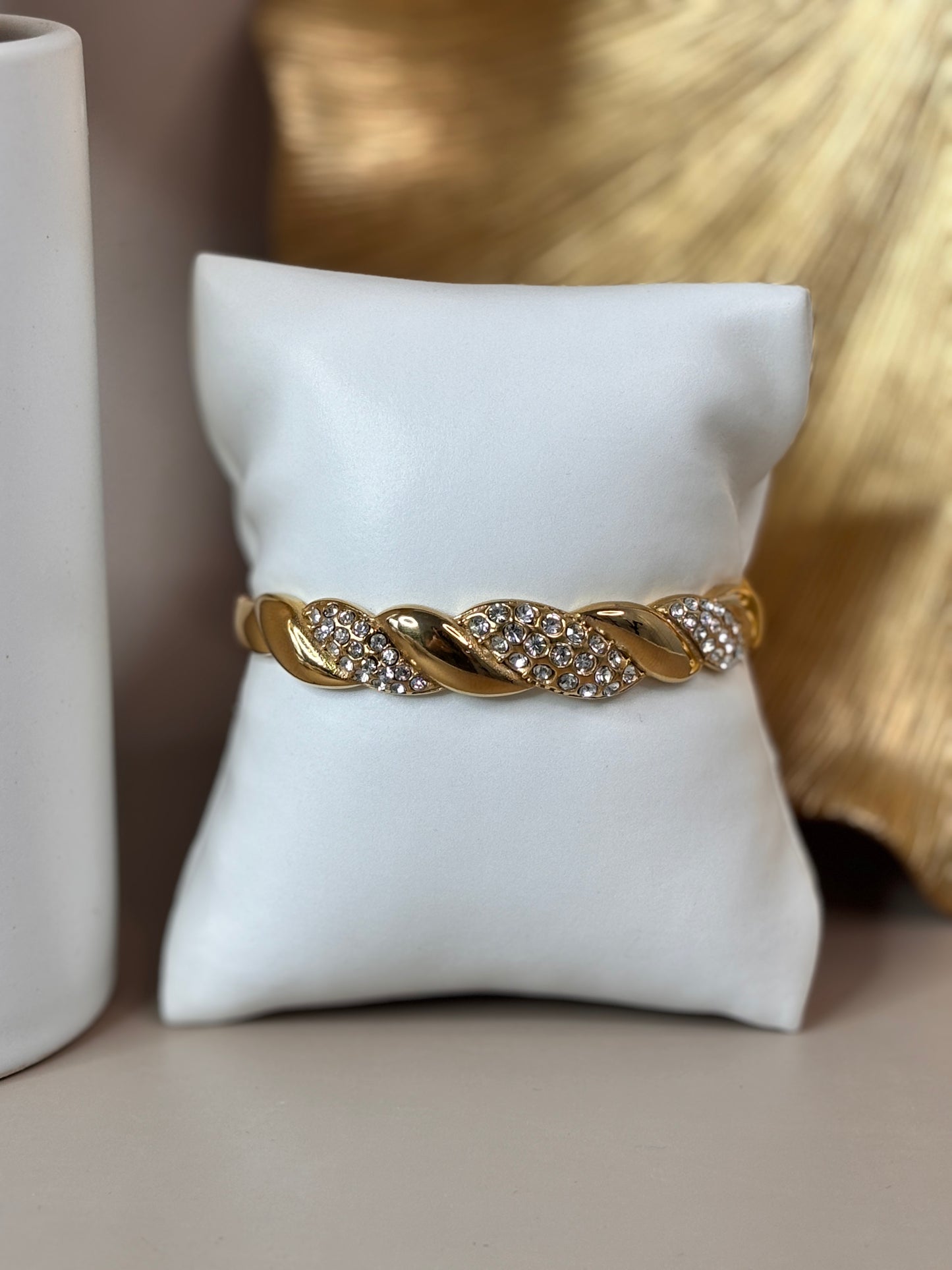 She Shine Bracelet - Gold and Silver - Titanium Steel - Rhinestones