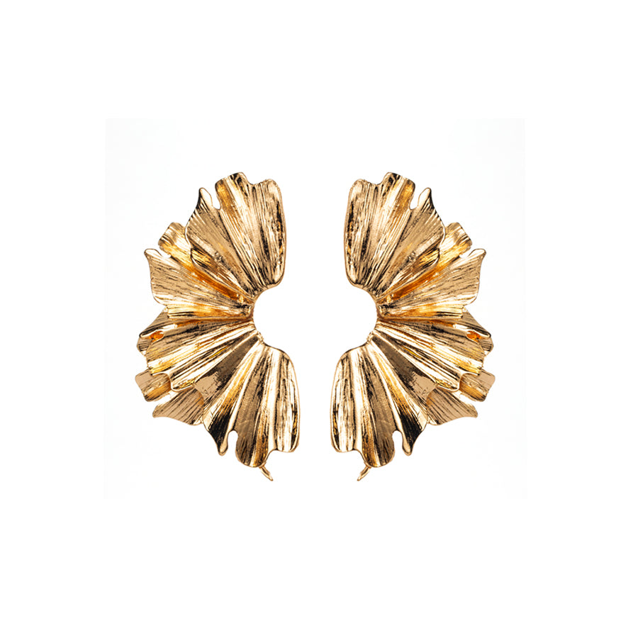 Magnolia Earrings - Alloy - Flower Design - Drop Style - Silver