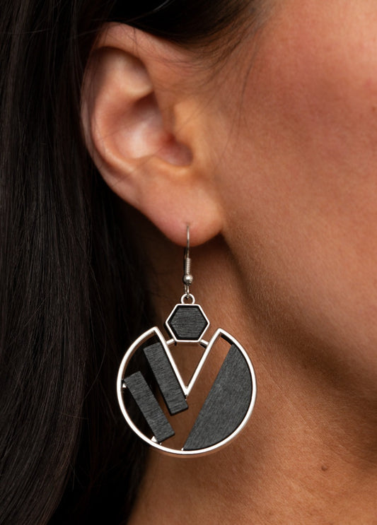 Petrified Posh - Black Earrings