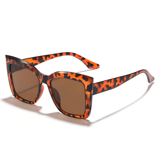 Cat Eye Sunglasses - Full Frame - Tofu Brown & Orange Pink