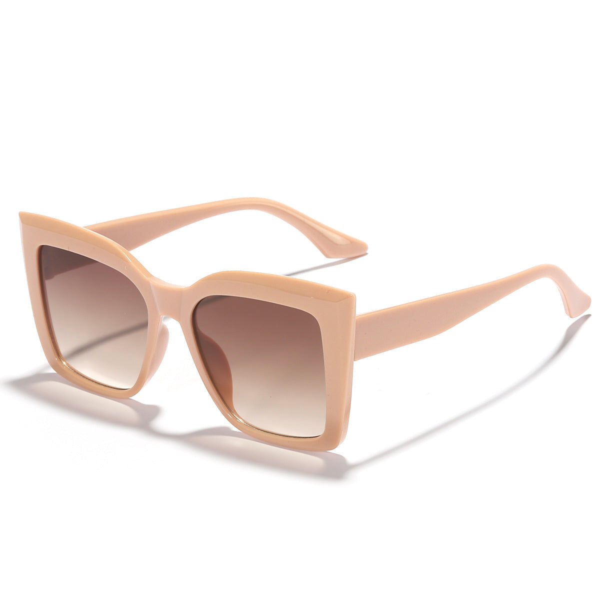 Cat Eye Sunglasses - Full Frame - Tofu Brown & Orange Pink